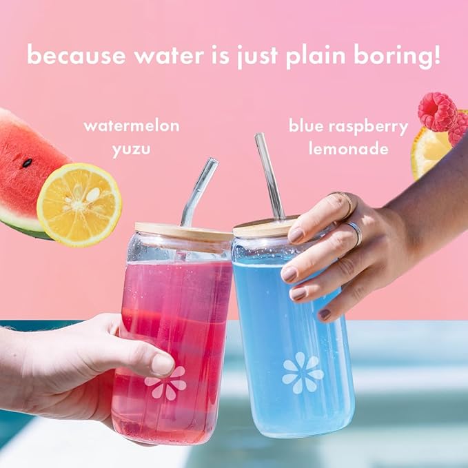 Boobie Hydromom Superfood Electrolyte Drink Mix, Watermelon Yuzu + Blue Raspberry Lemonade | Refreshing Energy, Hydration Boost | On-The-Go Travel Essential for Pregnancy, Lactation, & Beyond - 2 Pack