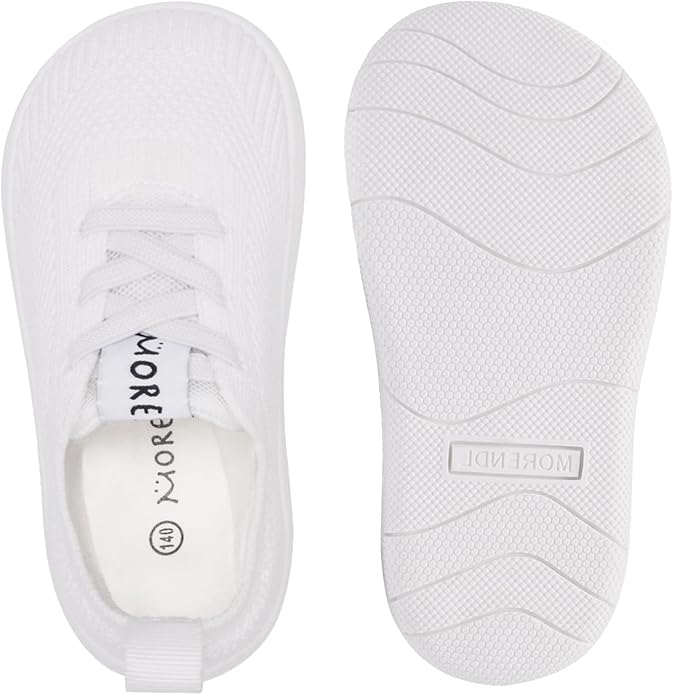 MORENDL Toddler Wide Toe Box Barefoot Shoes Baby First Walking Shoes Boys Girls Non-Slip Zero Drop Minimalist Sneakers