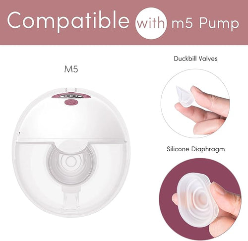 6 Pack Replacement Parts for Momcozy M5 Breast Pump, Replace to Mom Cozy M5 Duckbill Valve Diaphgram, Breastfeeding Essential Accessories