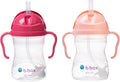 b.box Sippy Cup with Weighted Straw (2-Pack). Leak Proof, Easy Grip. BPA Free & Dishwasher Safe. Ideal for Babies 6m+ to Toddlers (raspberry + tutti fruitti, 8oz)