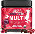 Llama Naturals Kids Multivitamin Gummies, Vegan, Organic with Vitamin D, C & K, Toddler Real Fruit Gummy Vitamins, Chewable Supplement, Whole Food Multivitamin, No Added Sugar Cane, Cherry, 90 Ct