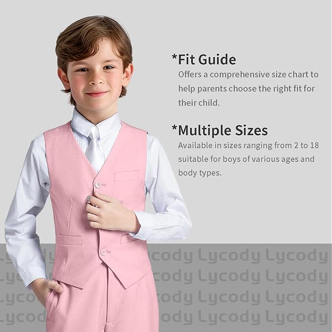 Boys Vest Set Formal Dress Suits Wedding Outfit Dresswear