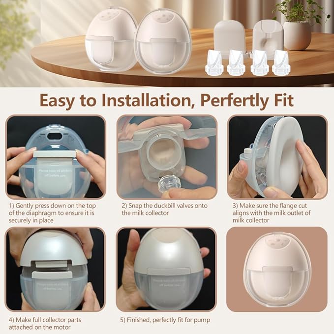 4pcs Silicone Diaphragms Compatible with eufy S1 Pro/S1/E10/E20 Wearable Breast Pump, Replace for eufy Pump Parts Diaphragm,Not Original eufy Parts