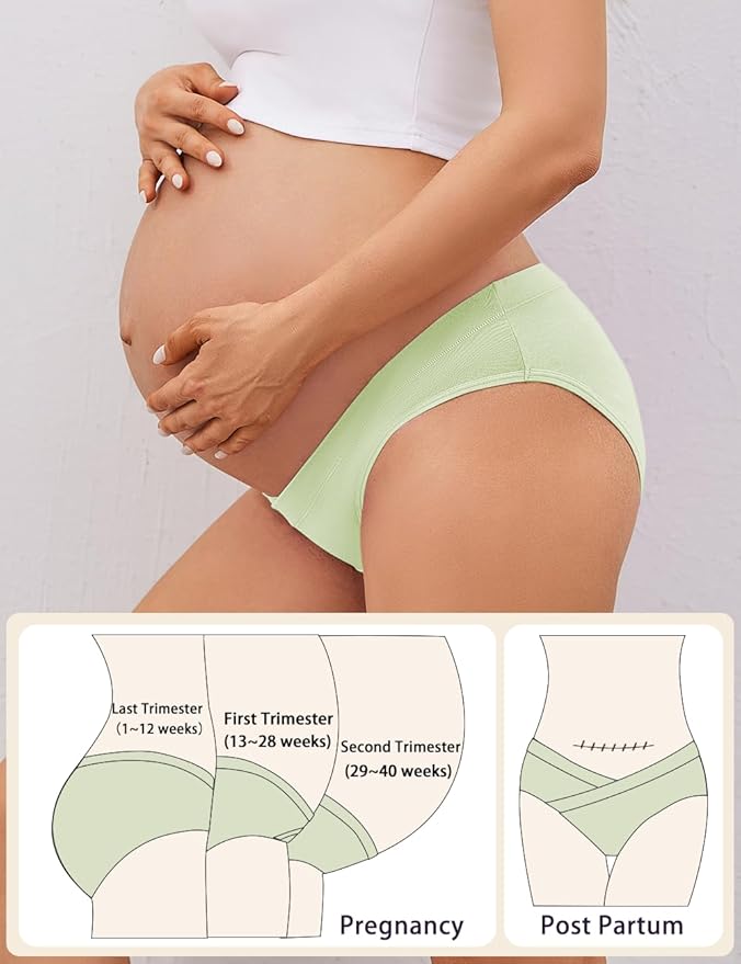 Molasus Cotton Crossover Maternity Underwear Under Bump Pregnancy Bikinis Panties