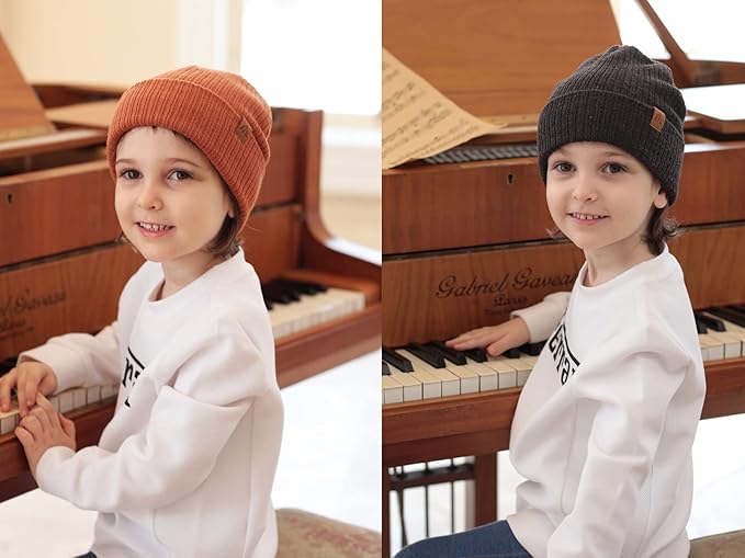 Moon Kitty 2PCS Baby Beanie Soft Toddler Beanie Warm Knitted Infant Winter Hats for Baby Boys