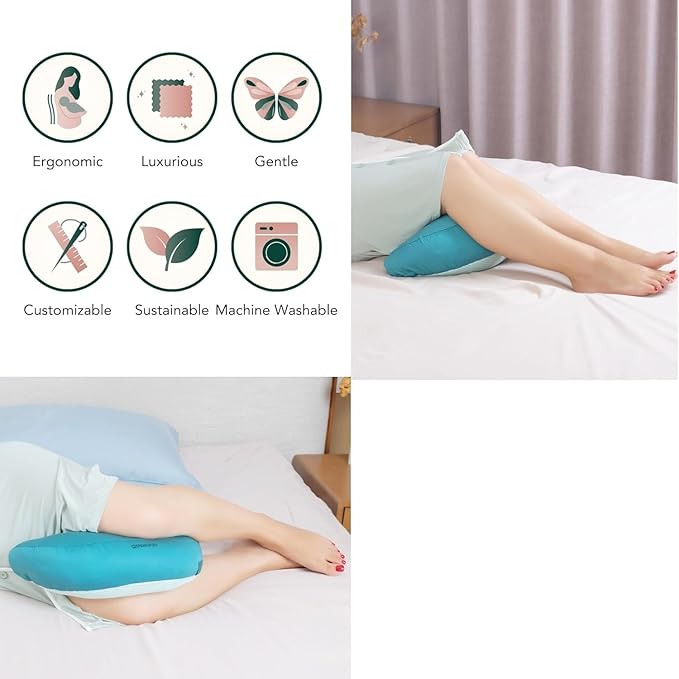 Premium Egyptian Cotton Versatile Pregnancy Maternity Pillow for Women – Adjustable & Cooling Body, Leg & Knee Support, Pain Relief, Machine Washable – Side Sleeping, Belly, Back, HIPS