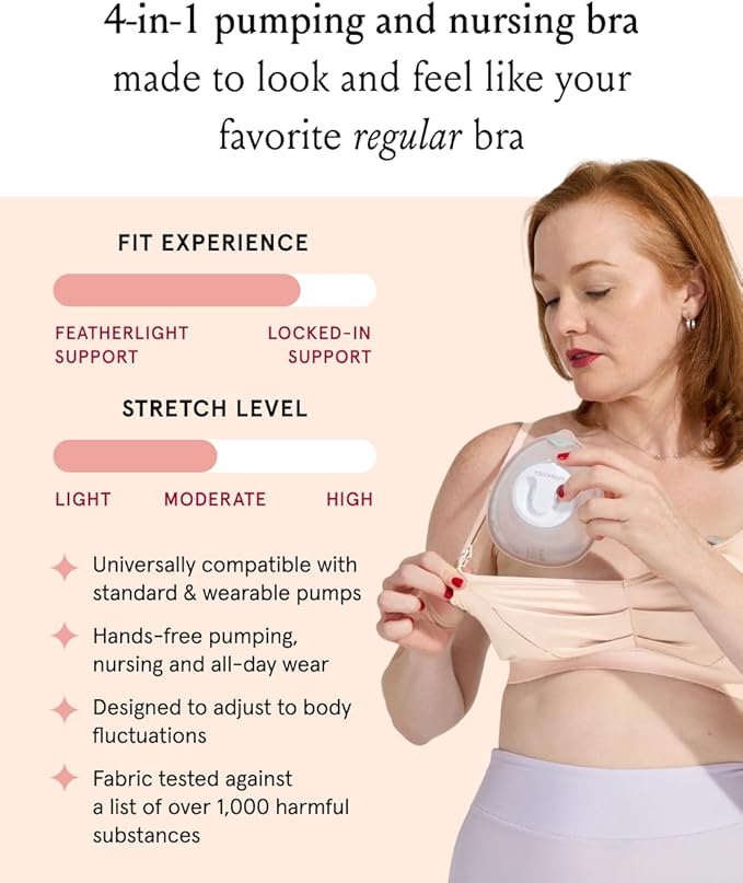 Bodily The Do Anything Nursing Bra for Breastfeeding & Hands Free Pumping, Wireless, Adjustable Maternity Bra