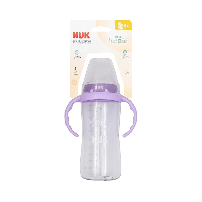 NUK Large Learner Tritan Cup, 10 oz, 8+ Months – BPA Free, Spill Proof Sippy Cup