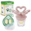Haakaa Clover Baby Fruit Feeder Teether & Mini Freezer Nibble Tray – BPA-Free Silicone Breastmilk Popsicle Mold for Baby Teething Relief & Self-Feeding, 4M+（Blush）