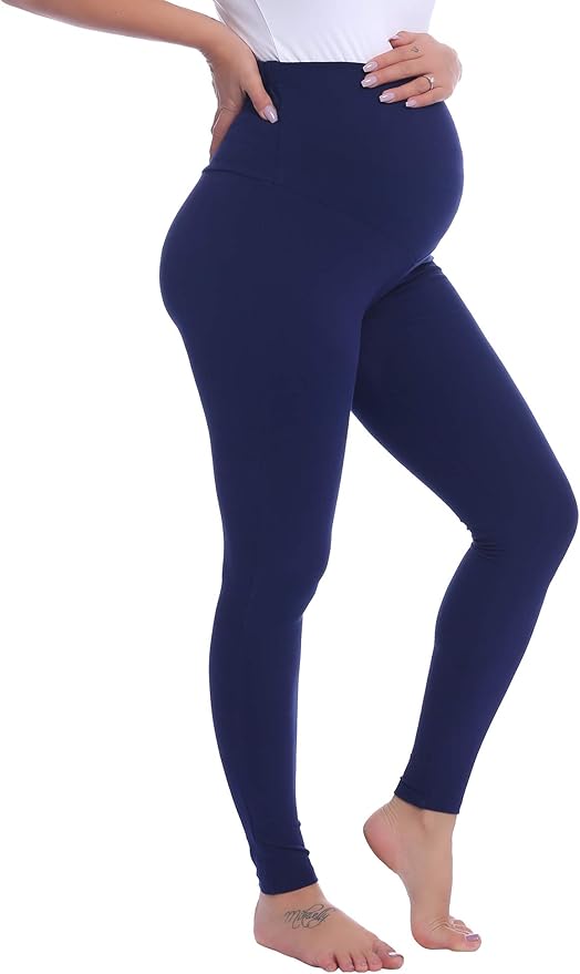 Joyaria Maternity Leggings Over The Belly Cotton Pregnancy Tight Pants Stretchy Comfy Yoga Workout Activewear S-XXL