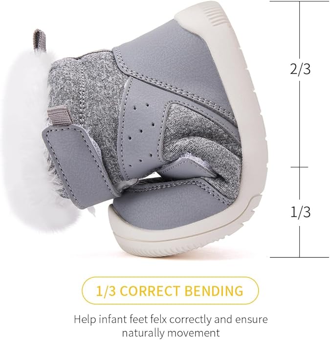 BMCiTYBM Toddler Baby Winter Snow Boots Boy Girl Faux Fur Warm Non Slip First Walking Infant Shoes