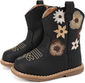 BMCiTYBM Baby Cowboy Cowgirl Boots Infant Western Shoes Boys Girls Round Toe Boots All Seasons 6-24 Months