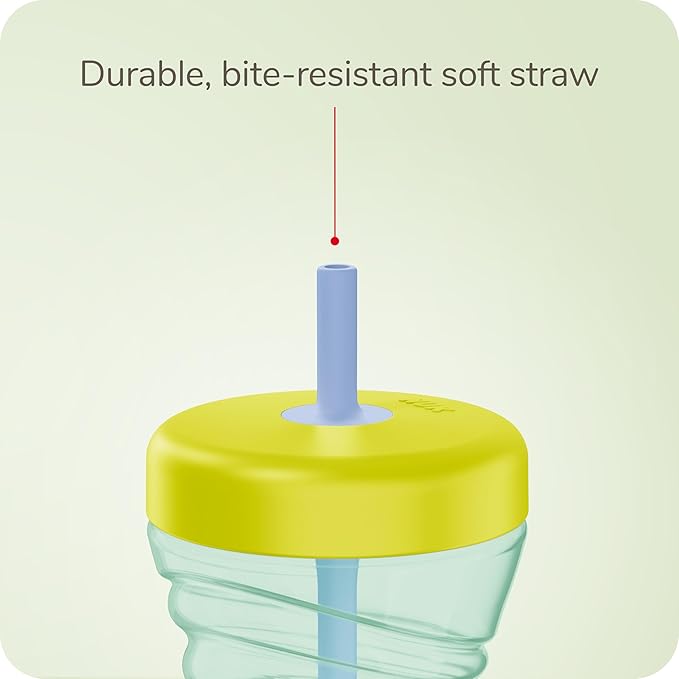 NUK Fun Grip Straw Cup, 3-Pack - Toddler Sippy Cup with Straw for Easy Drinking, Suitable for Ages 8 Months and Up