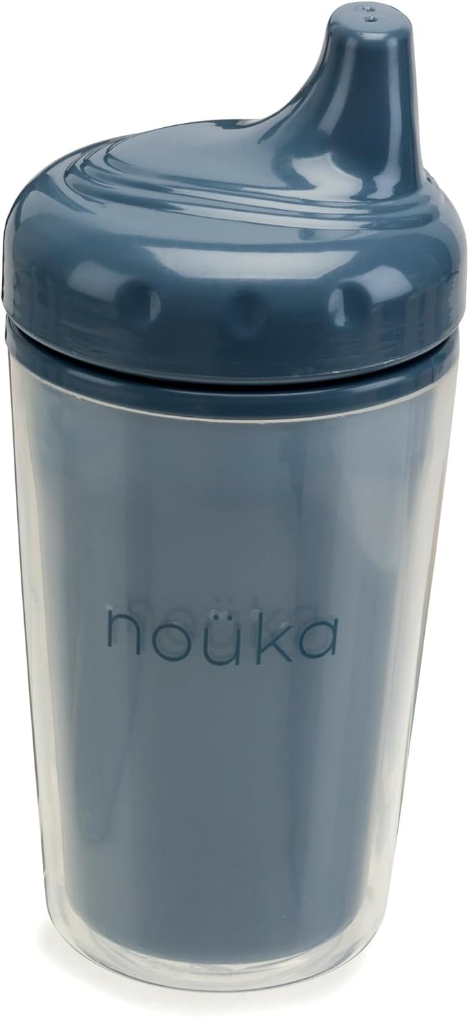 nouka Insulated Non-Spill Sippy Cup | Leak Proof and Easy Grip | Keeps Drinks Hot or Cold | Deep Ocean