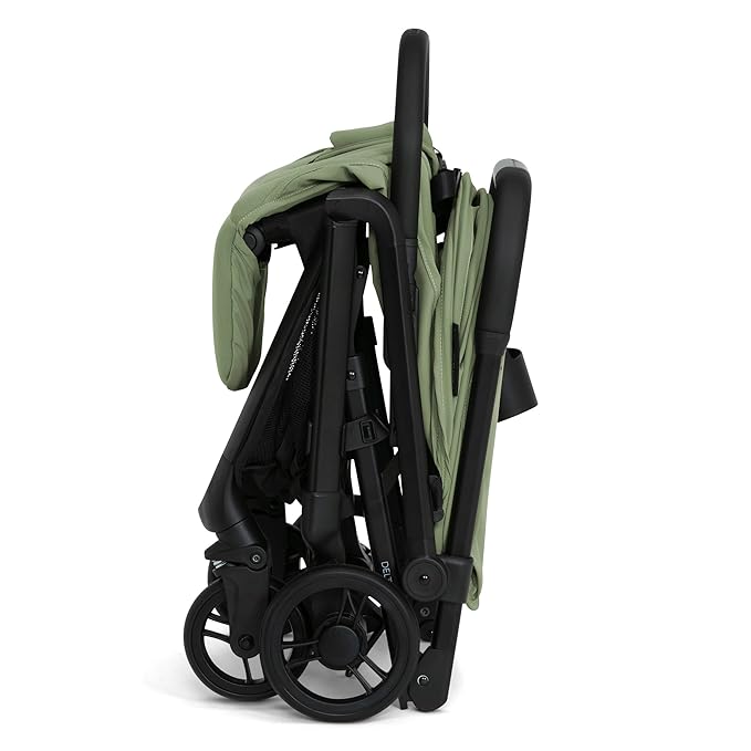 Delta Children Icon Ultra Compact Lightweight Everyday & Travel Stroller - One-Hand Fold - Only 15.6 lbs- Fits in Overhead Compartments - Greenguard Gold Certified - Multi-Position Recline, Sage Green