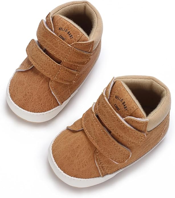 Clowora Baby Boys Girls Shoes Non-Slip Rubber Sole Sneakers Infant First Walking Toddler Crib Shoes Newborn Loafers Flats.