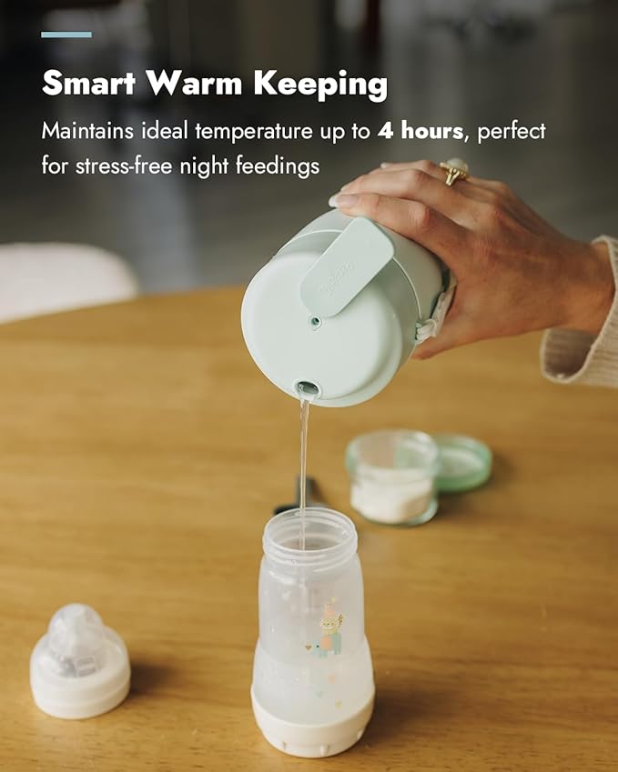 Papablic Pro Portable Bottle Warmer for Travel– Fast Heating, Steam Sterilizer, 30W Fast Charge, 5-Temp Control, Easy-Clean Wide Mouth, Baby Milk Warmer for Breastmilk & Formula, Almond Rose