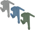 HAPIU Rayon from Bamboo Baby Footed Pajamas, 2 Way Zipper YKK, Footie for Baby Boy Girls, Newborn-24 Months