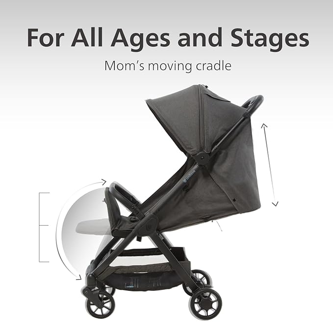 Pika Baby Stroller – Lightweight, Compact, Auto-Folding Design with Adjustable Footrest, UV Canopy, Mesh Window, and Travel Friendly – Perfect for Newborns to 55 lbs