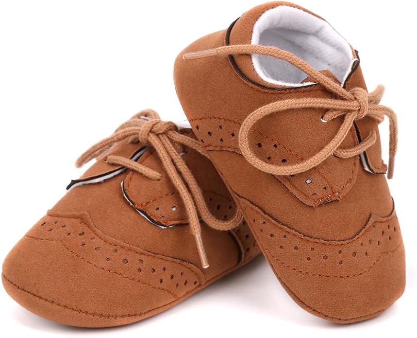 LONSOEN Baby Girls Boys Loafers Prewalker Dress Crib Shoes