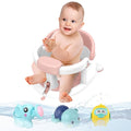 Inaya Baby Bath Seat for Babies 6 Months & Up, Non-Slip, Safe and Comfortable Bathub Chair for Sitting-Up, Ideal Open Design – Essential Bath Time Support (Pink)