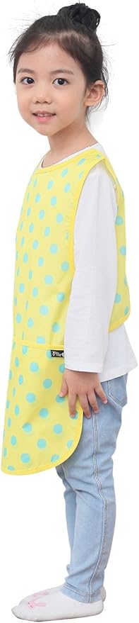 Kids Painting Apron – Waterproof Art Smock for Toddlers & Preschoolers, Messy Play, Baking, Crafts, Cooking, Mealtime