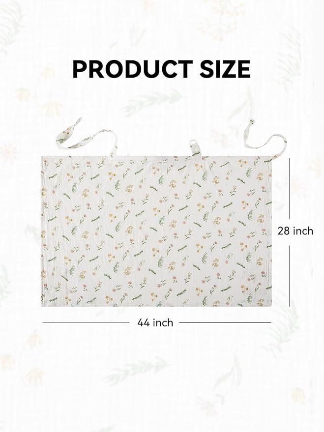TILLYOU Muslin Nursing Cover for Baby Breastfeeding, 100% Cotton Breathable with Arch Neckline for Women, Daisy