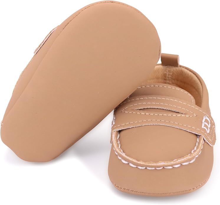 LONSOEN Baby Girls Boys Loafers Prewalker Dress Crib Shoes