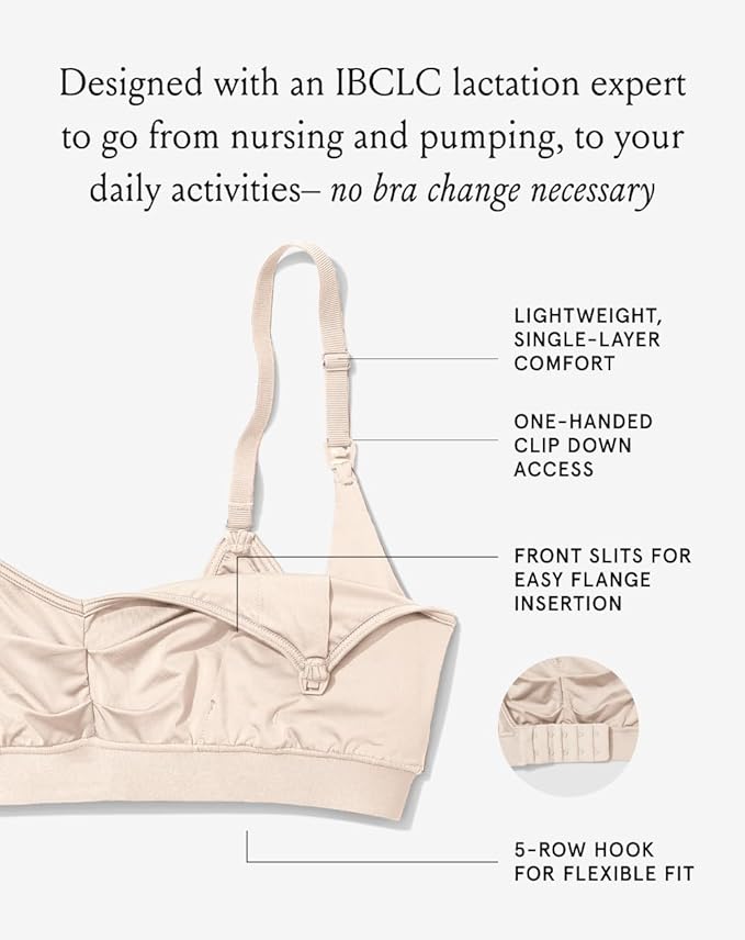 Bodily The Do Anything Nursing Bra for Breastfeeding & Hands Free Pumping, Wireless, Adjustable Maternity Bra