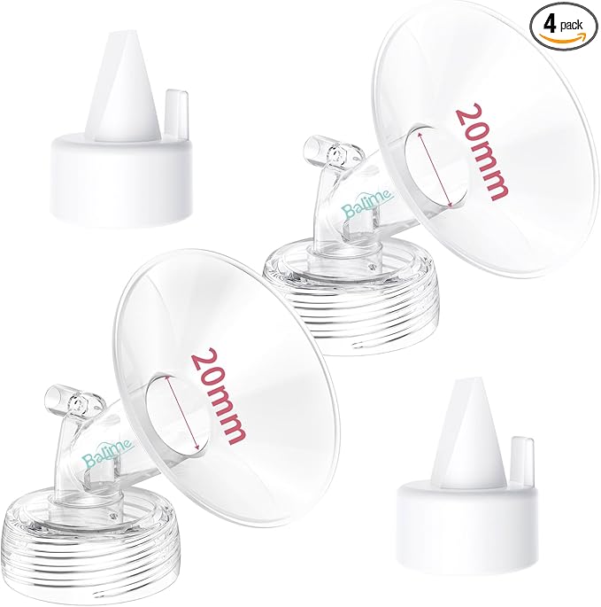 Electric Breast Pump Parts Compatible with Spectra S1/S2/9 Plus, 2Pcs Duckbill Valves and 2Pcs 20mm Flange (Not Original Spectra Accessories)