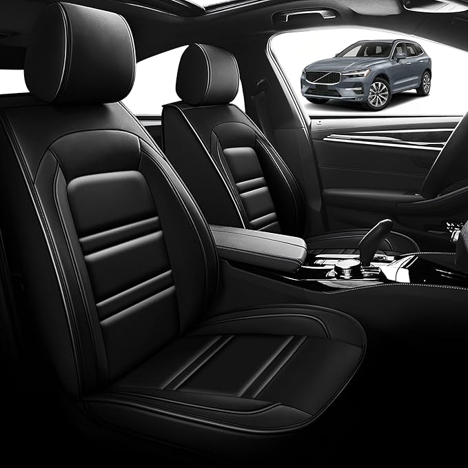 Seat Cover for Volvo Car xc60 2010-2025 | Car Seat Covers Front Seats, Waterproof Seat Protectors, Automotive Front Seat Covers (Front Seat, Black)