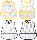 Baby bibs Waterproof Toddler bib - Feeding bib with Pocket for Infant Boy Girl Washable 6-36M