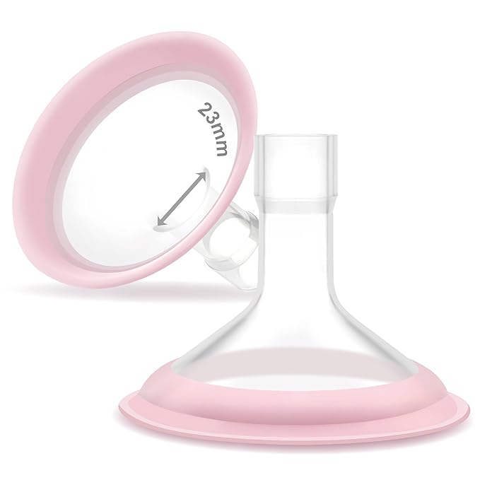 23mm Maymom MyFit Shields, Pano Series; Compatible with Medela Breast Pump- PersonalFit, Freestyle, Harmony, Maxi, Freestyle Flex Connector; Connect to Maymom Widemouth/Narrow Connector, 2pcs