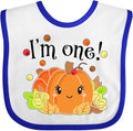 inktastic I'm One- Pumpkin Birthday Autumn Baby Bib