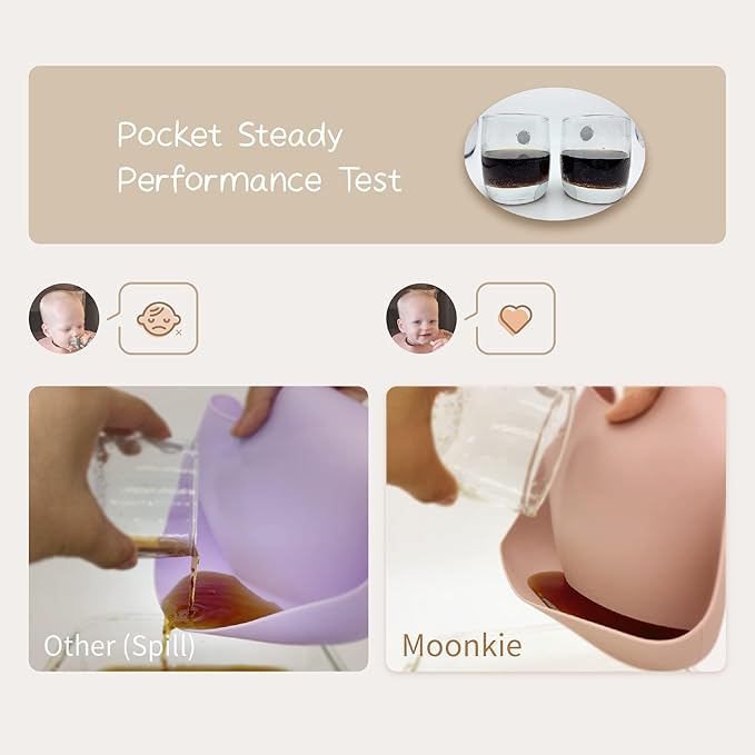 Moonkie Silicone Baby Bibs Set Of 2 | BPA Free Waterproof | Soft Flexible Adjustable Silicone Bibs for Babies & Toddlers(Blush/Muted)
