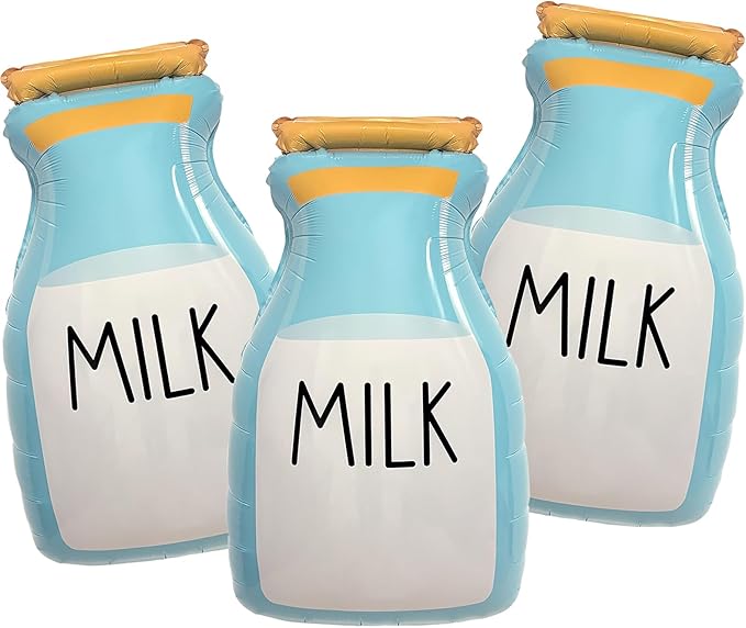 Large Milk Bottle Balloons Baby Bottle Decor for Milk and Cookies Birthday Decorations Baby Milk Theme Party Supplies 3 Pack