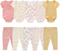 Kiddiezoom Newborn Baby Layette Set 10-Piece with Bodysuits and Pants Set for Unisex Baby Gift Sets
