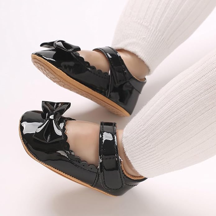 COSANKIM Baby Girls Mary Jane Flats Shoes Anti-Slip Rubber Sole Infant Toddler Princess Wedding Dress Shoes