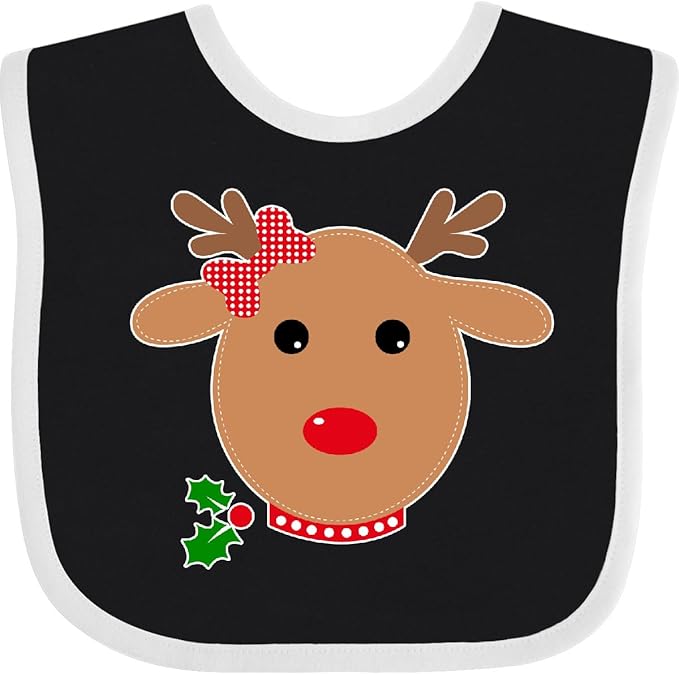 inktastic Girl Reindeer Baby Bib