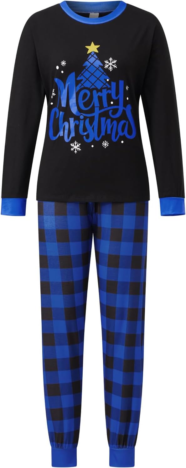 Awoscut Christmas Family Matching Pajamas Christmas Pjs Holiday Nightwear Sleepwear Sets Long Sleeve Pjs