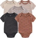 Kiddiezoom Newborn Baby Unisex Cotton One-Piece Bodysuits Baby Gift 5-Pack Baby Clothes