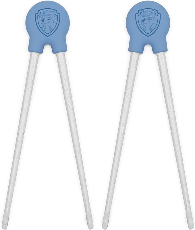 Lalo PAW Patrol Chopsticks For Kids - Set of 2 Training Chopsticks Made of Silicone and Eco-Friendly Wheat Straw PP - Ages: 2 Years And Up - Easy to Clean & Dishwasher Safe - Chase