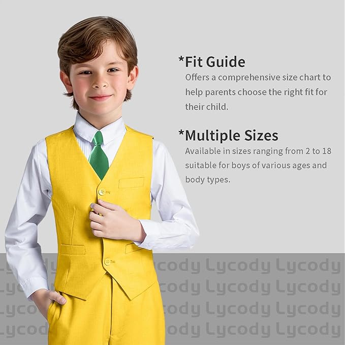 Boys Vest Set Formal Dress Suits Wedding Outfit Dresswear