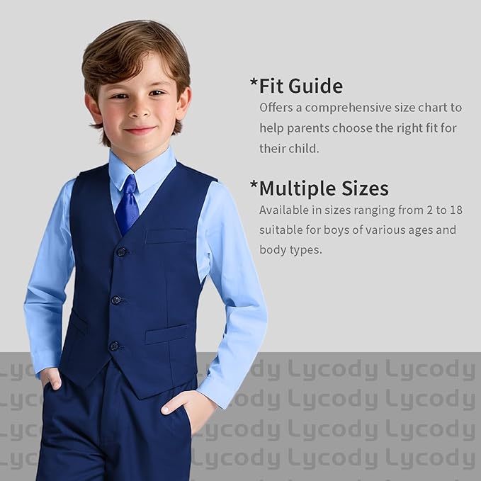 Boys Vest Set Formal Dress Suits Wedding Outfit Dresswear