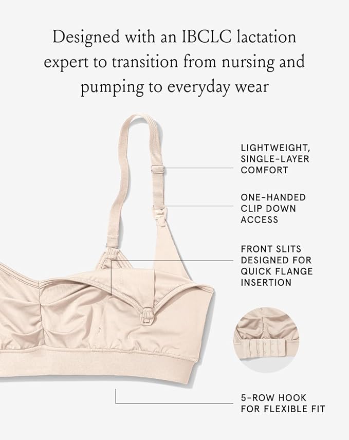Bodily The Do Anything Nursing Bra for Breastfeeding & Hands Free Pumping, Wireless, Adjustable Maternity Bra