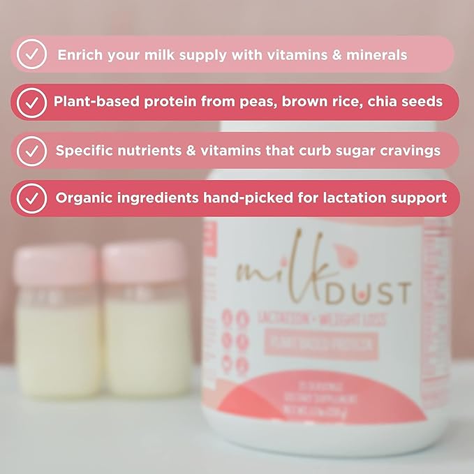 MILK DUST Protein Powder 660g | Breastfeeding Powder for Nursing Moms | Lactation Support Pea Powder | Vegan & Dairy-Free | Sweet Vanilla | 22 Servings (Vanilla.)