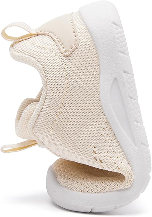 MORENDL Toddler Slip On Sneakers Baby Walking Shoes Non-Slip Breathable Unisex Pink Mesh Lace-Up Athletic Sneakers Infant Running Shoes