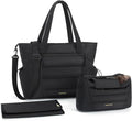 mommore Diaper Bag Tote with Stroller Organizer Puffer Bag Large Capacity Baby Bag with Changing Pad for Travel, Hospital