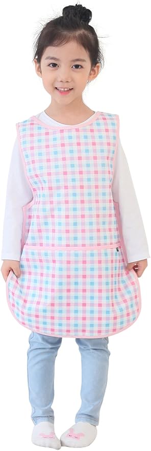 Kids Painting Apron – Waterproof Art Smock for Toddlers & Preschoolers, Messy Play, Baking, Crafts, Cooking, Mealtime