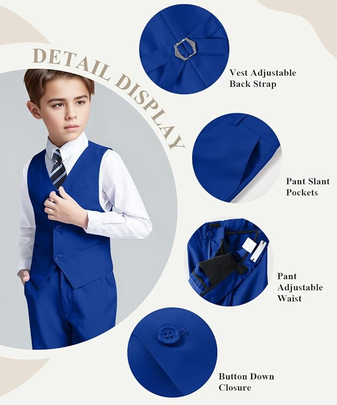 Visaccy Boys Suits Slim Fit Dress Clothes Ring Bearer Outfit